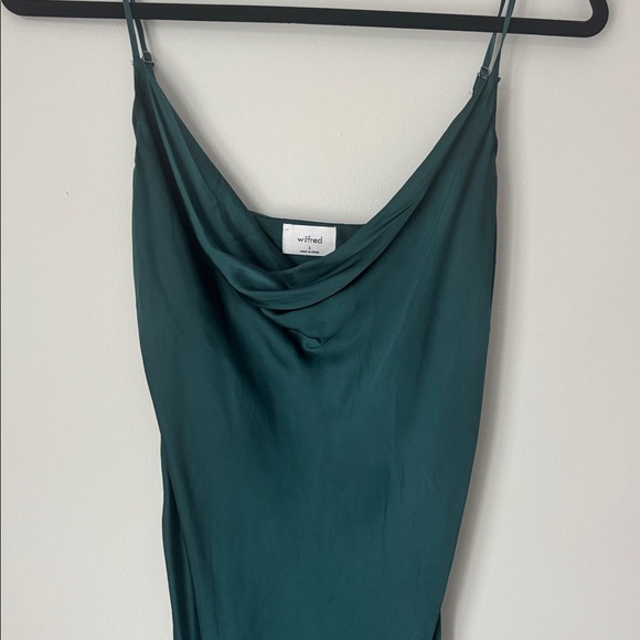 Wilfred Deep Teal Satin Cowl Neck dress size small - Picture 8 of 8